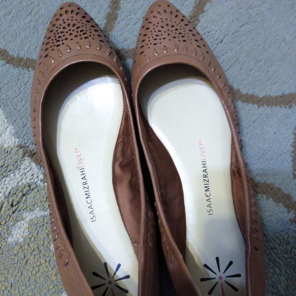 Isaac Mizrahi Live! Perforated Leather Flats - Picture 2 of 6